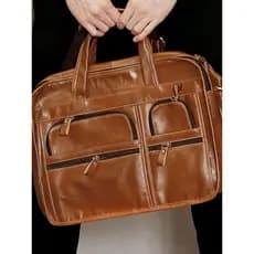 Novo estilo de couro genuíno bolsa para computador bolsa mensageiro de ombro maleta portátil viagem de negócios masculin