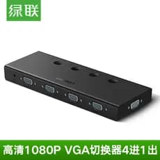 Lvlian VGA Switcher 4 em 1 saída quatro em um dispositivo de compartilhamento de porta vga Gravador de vídeo de computad