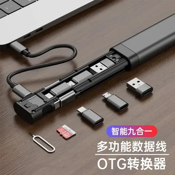 Leitor de cartão Tf tudo-em-um universal multifuncional typec cabo de dados três em um adaptador otg para celular