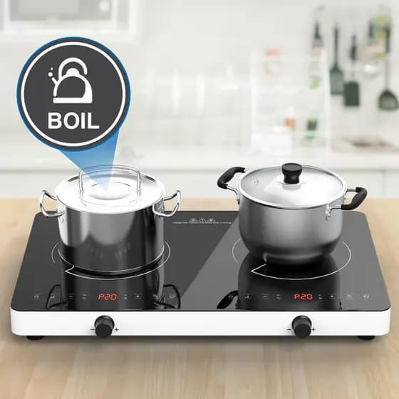 110V Taiwan doméstico fogão de indução de duas cabeças Desktop fogão elétrico de fogão duplo doméstico inteligente de al