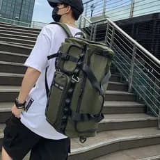 Mochila masculina de grande capacidade, bolsa de viagem de curta distância, leve, bolsa de armazenamento, bagagem, separ