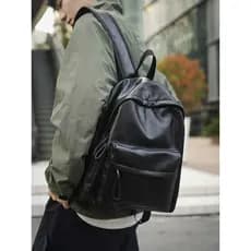 High-End sentimento mochila de couro do plutônio masculino grande capacidade Casual Street Wear All-Match mochila de via