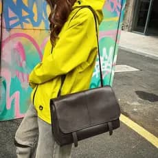 Japonês estilo coreano couro do plutônio saco do mensageiro à prova dwaterproof água bolsa de ombro Retro grande capacid