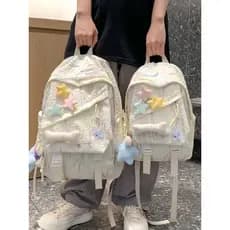 Nicho Design Casual mochila menina júnior estudante do ensino médio mochila feminina estrela decoração mochila plissada