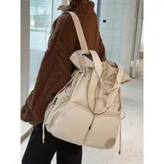 Bolsa Tote feminina de grande capacidade, estilo japonês preguiçoso, com cordão, bolsa de ombro, estudantes universitári