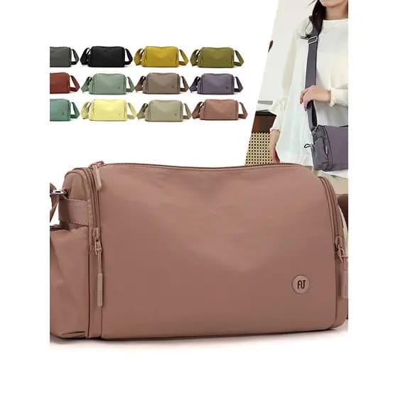 Rosa novo estilo náilon Cross-corpo de um ombro esportes lazer moda feminina saco ao ar livre simples Commuter grande ca