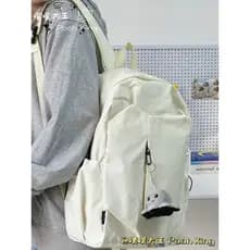 Mochila escolar masculina estudante universitário ins cor sólida simples mochila de grande capacidade feminina mochila d
