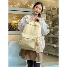 Moda estilo simples mochila feminina estudante Campus All-Match grande capacidade leve mochila estudante universitário C