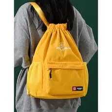 Mochila leve com cordão de grande capacidade, unissex, armazenamento de viagem, pano Oxford, bolso com cordão, bolsa esp