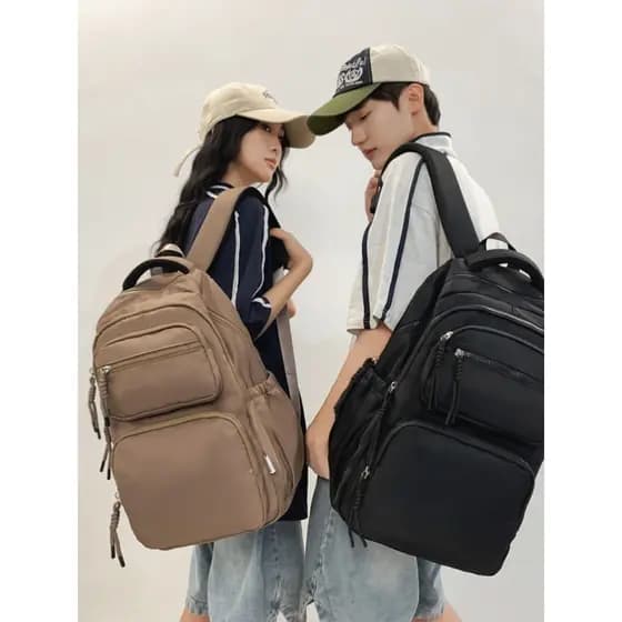 Mochila de viagem com bolso multicamadas de grande capacidade, mochila escolar para estudantes do ensino médio, lazer, l