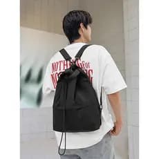 Cor sólida cordão mochila bolso com cordão masculino Casual ao ar livre repelente de água feminino leve mochila de viage