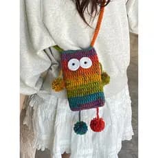 Moda lã malha saco Casual 2025 novo estilo na moda saco do mensageiro feminino bolsa de ombro na moda bonito pequeno sac