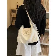 Bolsa feminina 2026 novo estilo grande capacidade sacola medidor bolsa de ombro Commuter casual axilas saco moda casual