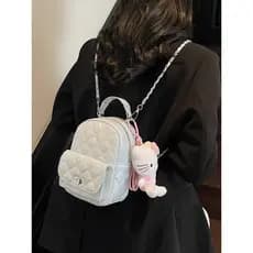 Moda diamante corrente simples Casual Mini mochila feminina 2025 verão novo estilo Commuter mochila pequena saco