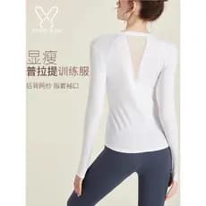 Roupas de Yoga femininas ternos de manga comprida roupas de treinamento de Pilates topos blusas correndo roupas esportiv