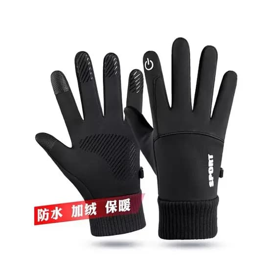 Luvas impermeáveis escovadas, quentes, espessadas, equipamento de ciclismo de inverno, entrega de condução ao ar livre,