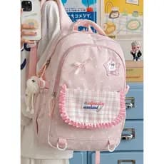 Desenhos animados dos desenhos animados impresso arco mochila menina Campus saco de escola menina júnior estudante do en