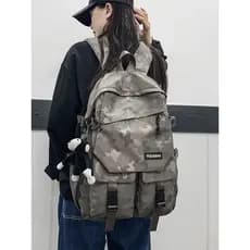 Mochila camuflada feminina para estudantes do ensino médio, mochila escolar resistente à sujeira, masculina, quatro quin