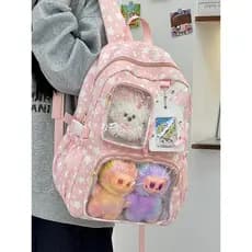 Menina estilo transparente saco de dor mochila estudantes do sexo feminino 1 a 6 série júnior escola secundária grande c