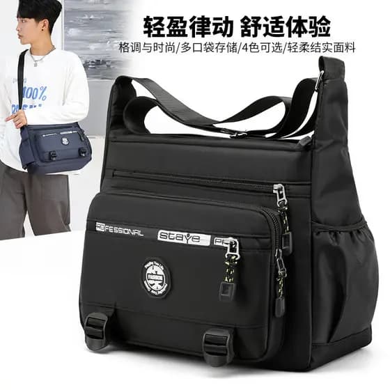 Bolsa de lona Casual masculina, bolsa mensageiro de grande capacidade, bolsa de ombro Horizontal, mochila Diagonal, novo