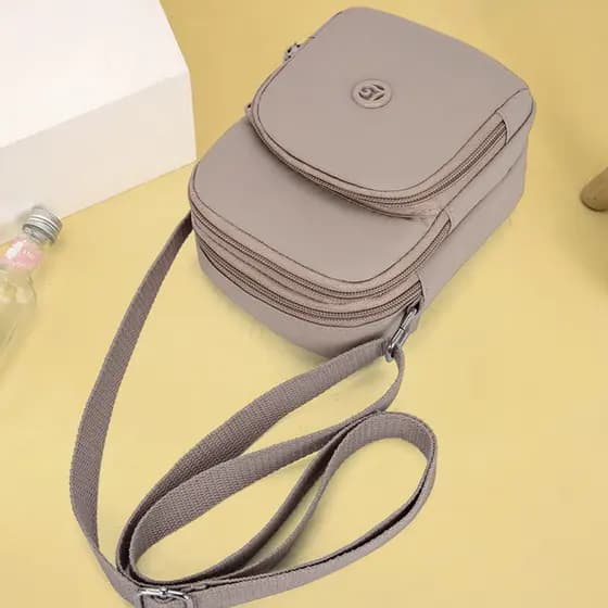 Leve Oxford lona saco do telefone móvel feminino Vertical Multi-camada ombro saco do mensageiro grande capacidade Casual