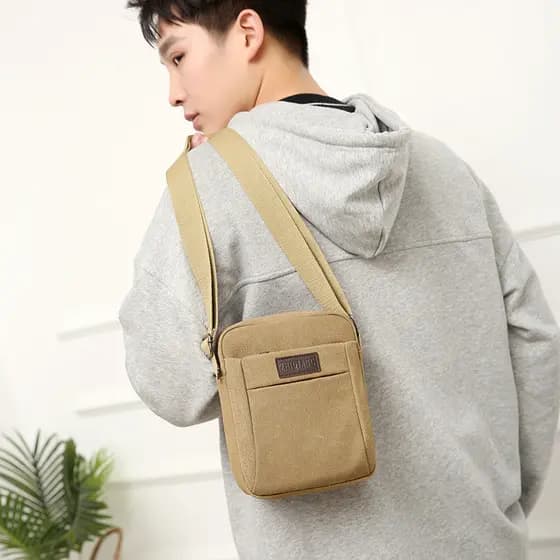 Bolsa mensageiro para idosos de meia-idade, bolsa de ombro masculina, lona, Casual, simples, multicamadas, coleção de ne