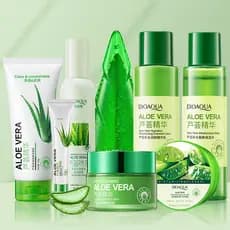 Aloe Vera cola creme conjunto de produtos de cuidados com a pele hidratante calmante reparação essência loção estudante