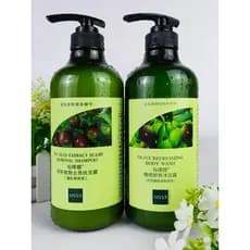 Senvina chá semente planta Anti-caspa Shampoo azeitona refrescante lavagem corporal chuveiro líquido conjunto doméstico