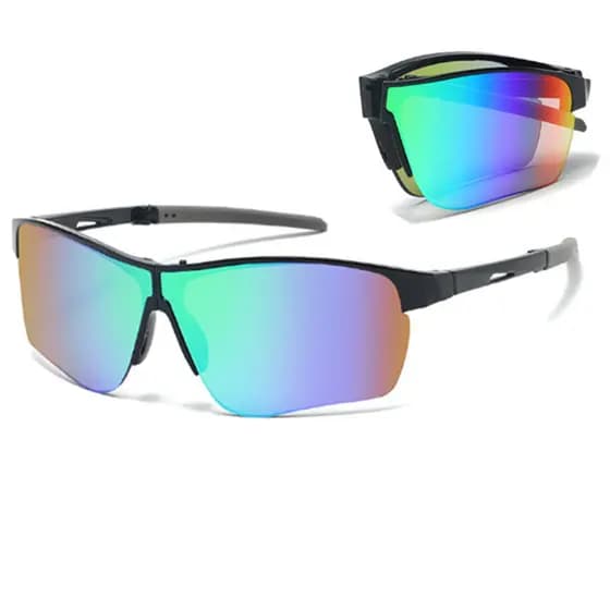 Óculos de ciclismo dobrável masculino esportes ao ar livre condução óculos de sol grande rosto correndo óculos de sol à