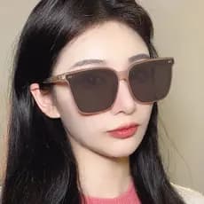 2024 novo estilo óculos de sol feminino verão versão coreana na moda feminino marrom protetor solar polarizador rosto re