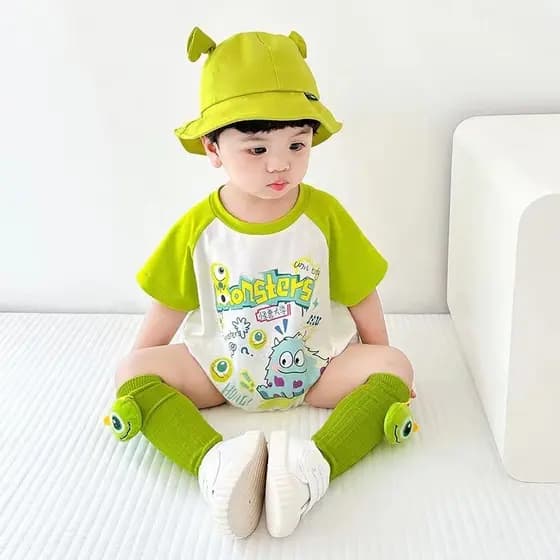 Bebê macacão roupas de verão macacão fino bebê recém-nascido menino macacão Super bonito cem dias lua cheia macacão verã