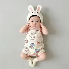 Bebê roupas de bebê verão estilo fino Modal estilingue macacão bebê menina estilo ocidental macacão desossado bebê macac