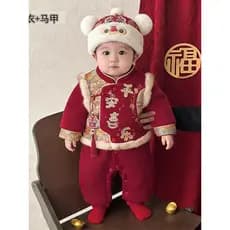 Roupas de ano novo bebê recém-nascido festivo adeus roupas de inverno macacão roupas de ano novo bebê roupas de inverno