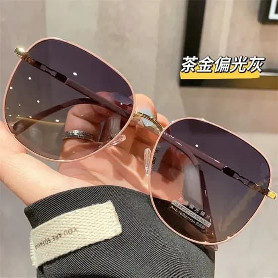 Leite chá cor óculos de sol feminino Ultra-leve High-End sentido Anti-ultravioleta protetor solar polarizado óculos de s