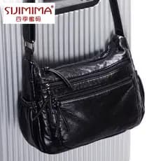 Bolsa feminina 2025 novo estilo versão na moda senhoras mensageiro de meia-idade couro macio de um ombro mãe à prova dwa