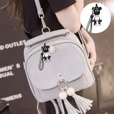 2026 novo estilo versão coreana pequena mochila feminina Mini Casual borla pequena mochila de três propósitos bolsa femi
