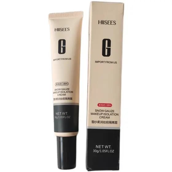 Compre um e ganhe um grátis Hanse Snow Gaze Creme Base de Maquiagem Suave 30g Cor Natural Verde Fresco Macio Roxo Ilumin