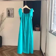 Vestido bonito rendas sem alças estilingue vestido feminino verão Design suave férias beira-mar praia vestido longo verã