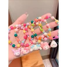 Crianças pulseira de natal frisado menina artesanal diy Material brinquedo princesa bebê colorido contas corrente acessó