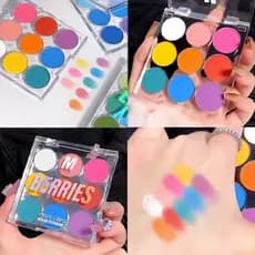 Cor paleta de sombra palco maquiagem azul verde roxo rosa perolado fino piscando desempenho maquiagem sombra