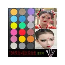 Paleta de sombras para maquiagem de palco, cor dia um desempenho, 18 cores, paleta de sombras brilhantes, lantejoulas, m