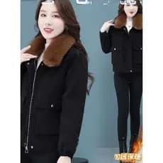 Jaqueta Pai de meia-idade feminina forro de lã jaqueta espessada casaco feminino outono inverno novo estilo jaqueta acol