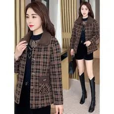 Velo-velo engrossado jaqueta feminina de meia-idade idosos mãe Wear jaqueta moda novo estilo inverno Casual solto curto