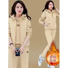 Outono inverno roupas forro de lã Casual terno esportivo feminino 2025 novo estilo inverno moda elegante colete quente t