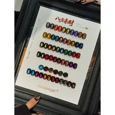 2025 outono inverno novo estilo Popular desenho de cores olho mágico olho de gato esmalte cola fundo preto contas de vid