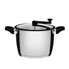 Pipoqueira Aço Inox Tramontina Tampa Vidro Allegra 5,6l indução panela pipoca