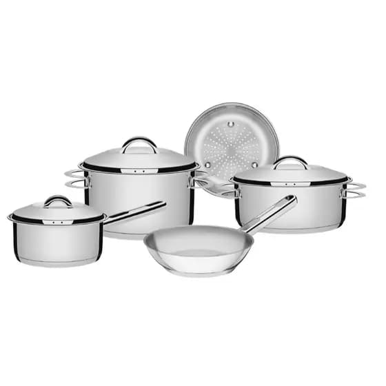 Jogo Panelas 5 Peças Aço Inox Fundo Triplo Solar Tramontina