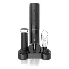 Abridor De Vinho Portátil Saca Rolhas Elétrico + Acessórios Hamilton Beach Com Cortador De Lacre, Aerador E Bico