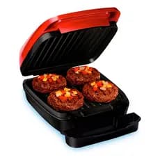 Grill Elétrico 1000w Churrasqueira Com Tampa Compacto Grelhas Antiaderentes Removíveis Bandeja Coletora Hamilton Beach
