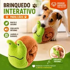 Brinquedo Caracol para Cães - Interativo, Treina Olfato e Alivia Estresse